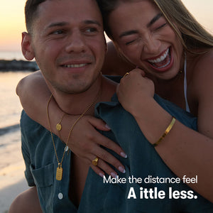 Long Distance Engraved Chunky Bracelet media 15