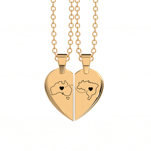 Heart Between Countries Engraved Necklace (2 Necklaces) media 19
