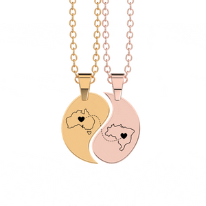 Heart Between Countries Yin/Yang Engraved Necklace (2 Necklaces) media 10