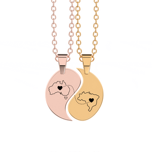 Heart Between Countries Yin/Yang Engraved Necklace (2 Necklaces) media 13