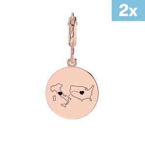 Pendientes con mapas dobles grabados
