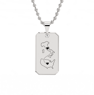 Dual Maps Engraved Dogtag Necklace media 6