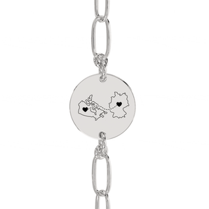 Tobillera/pulsera con mapas dobles grabados