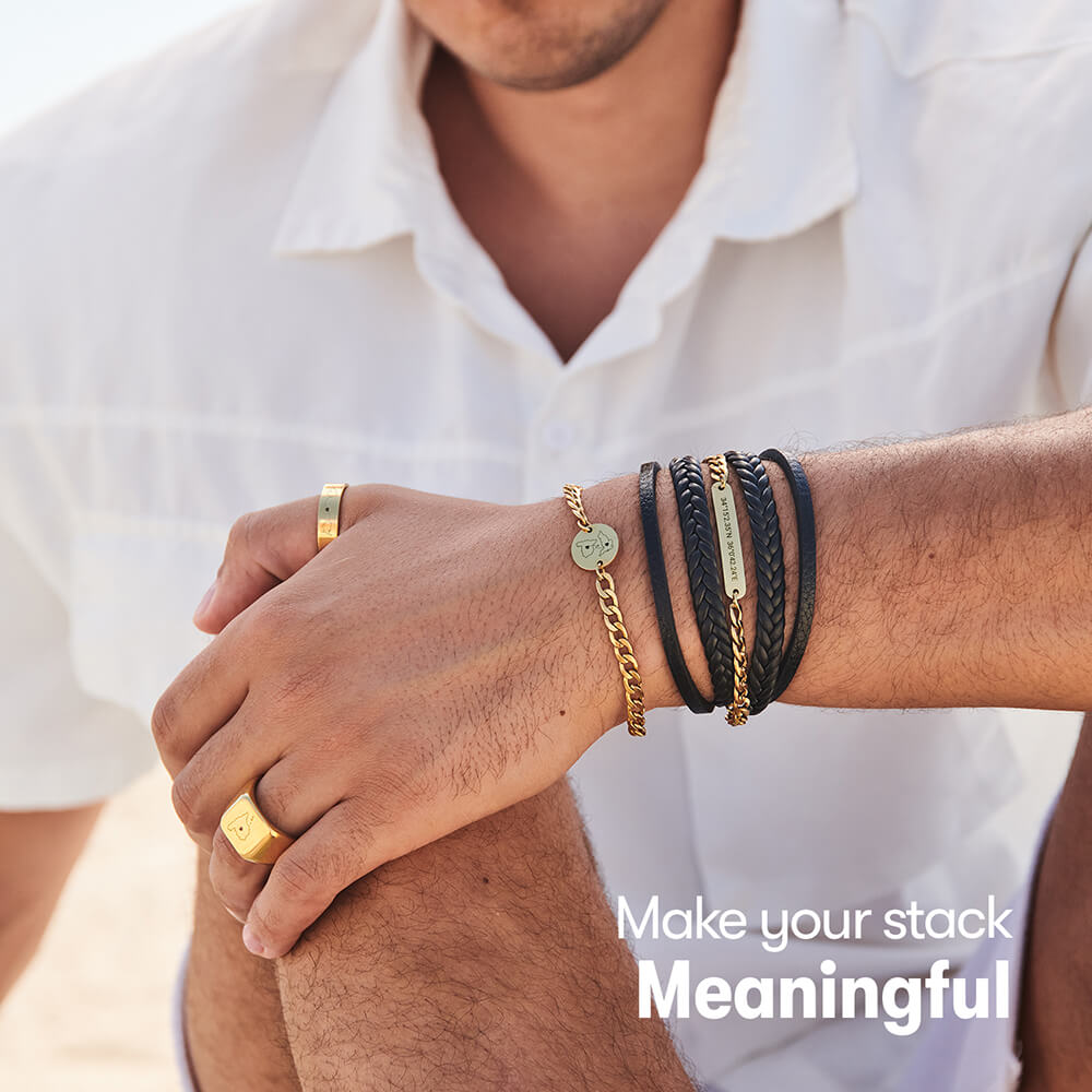 Long Distance Engraved Chunky Bracelet media 8