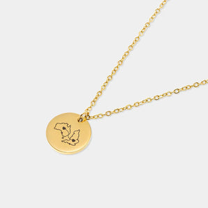 Long Distance Engraved Necklace