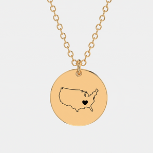 Single Map Engraved Necklace