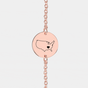 Single Map Engraved Anklet/Bracelet